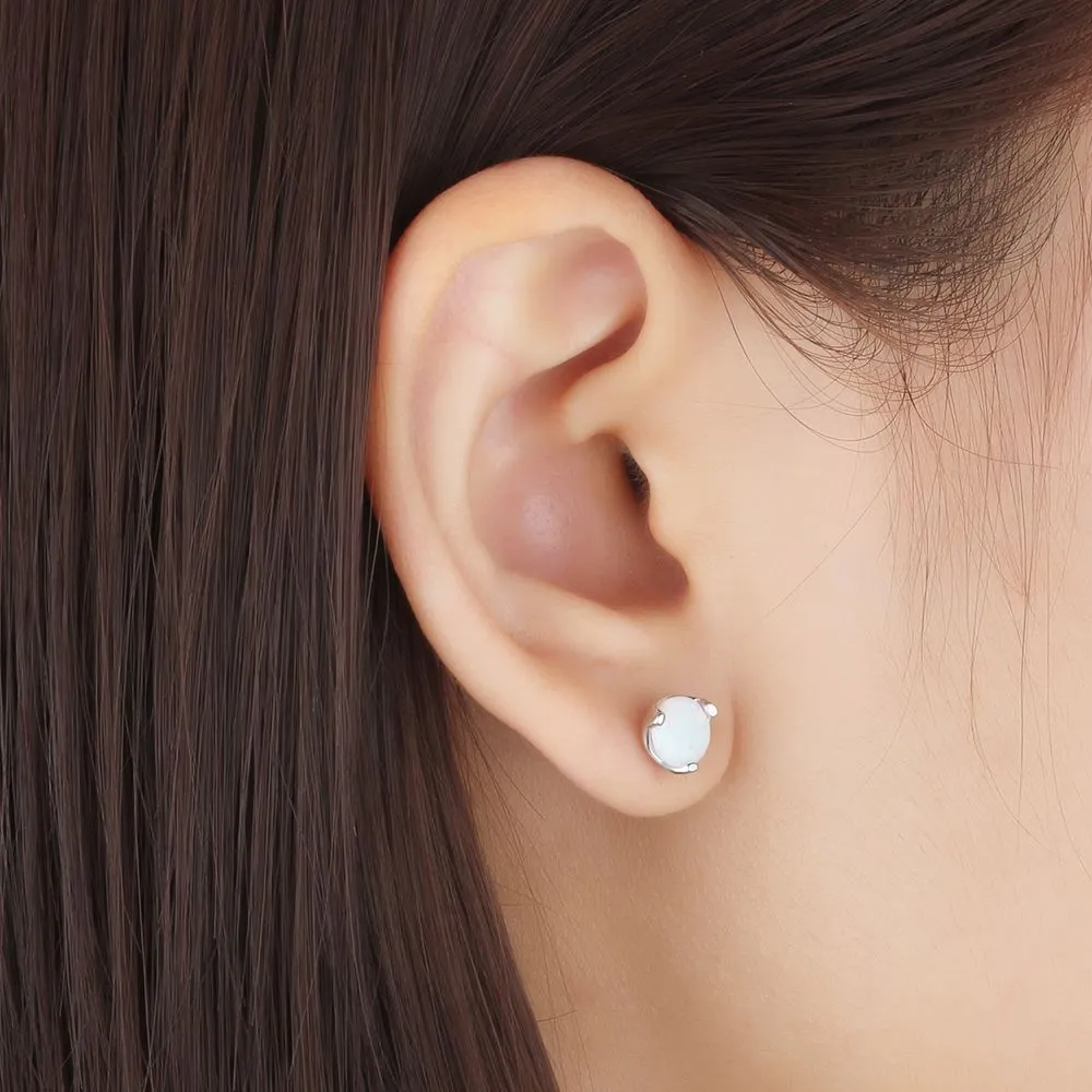 7mm Round Opal Stud Earring 40700001 - image2