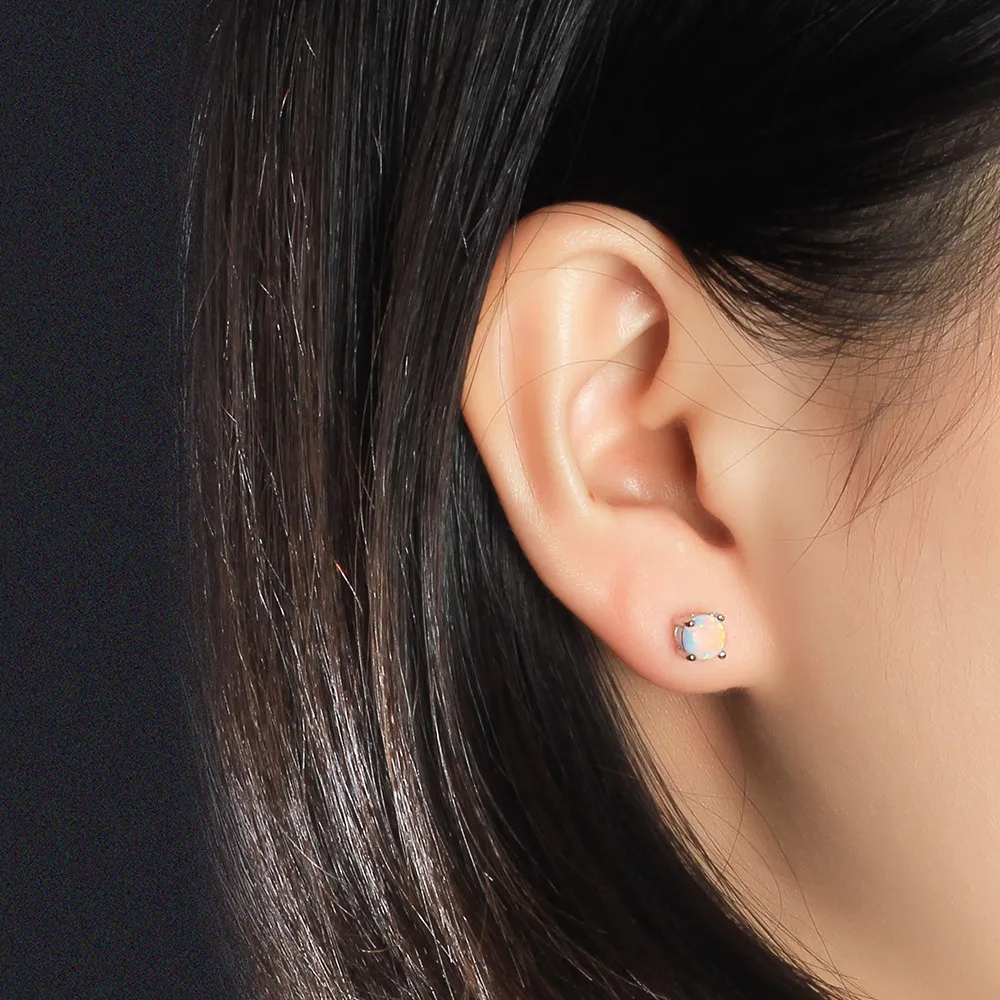 5mm Round Opal Stud Earring 40700004 - image1