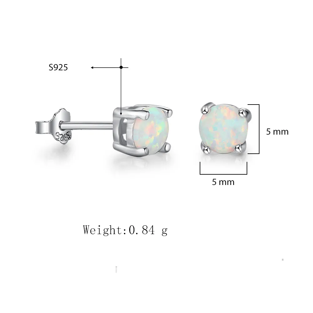 5mm Round Opal Stud Earring 40700004 - image2