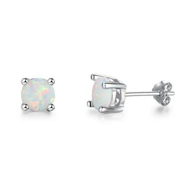 6mm Round Opal Stud Earring 40700005