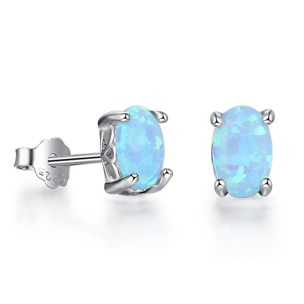 Vintage Oval Opal Stud Earring 40700006