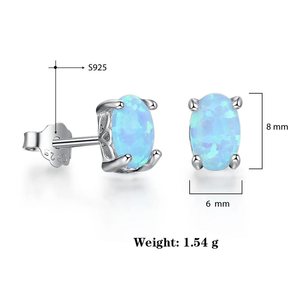 Vintage Oval Opal Stud Earring 40700006 - image2