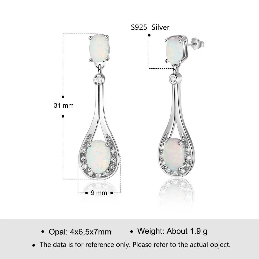 Vintage Oval Opal Charm Stud Earring 40700007 - image2