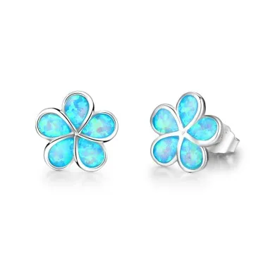Bloom Blue Opal Stud Earring 40700008