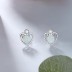 White Heart Opal Stud Earring 40700009