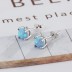 6mm Round Blue Opal Stud Earring 40700011