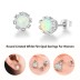 7mm White Round Opal Stud Earring 40700013