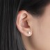 White Round Opal Stud Earring 40700016