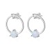 Zirconia Round Opal Stud Earring 40700017