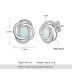 Vintage Zirconia Oval Opal Stud Earring 40700019