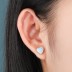 Zirconia Blue Heart Opal Stud Earring 40700020