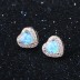 Zirconia Blue Heart Opal Stud Earring 40700020