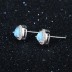 Zirconia Blue Heart Opal Stud Earring 40700020