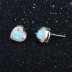 Zirconia Blue Heart Opal Stud Earring 40700020