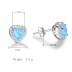 Zirconia Blue Heart Opal Stud Earring 40700020