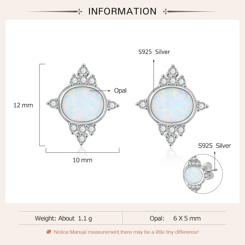 Vintage Zirconia Oval Opal Stud Earring 40700021 - image2
