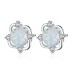 Zirconia Opal Flower Stud Earring 40700022