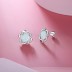 Zirconia Opal Flower Stud Earring 40700022