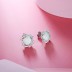 Zirconia Opal Flower Stud Earring 40700022