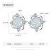 Zirconia Opal Flower Stud Earring 40700022