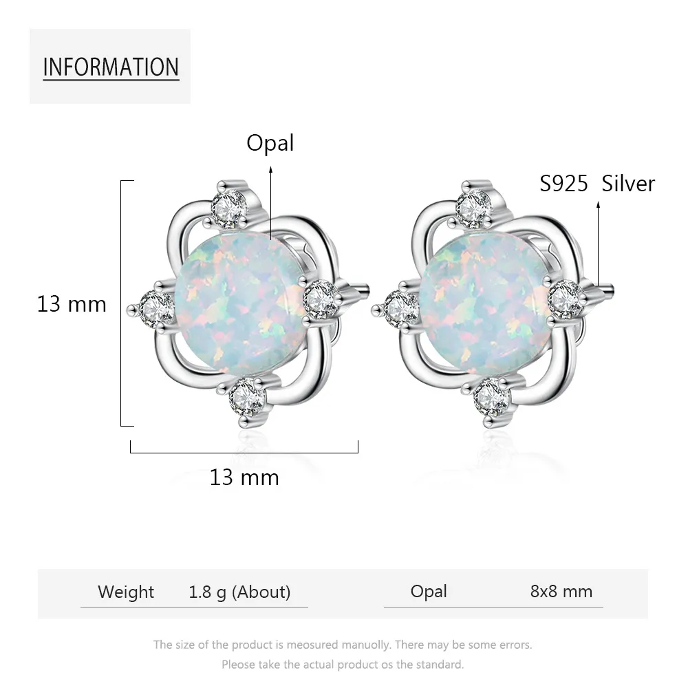 Zirconia Opal Flower Stud Earring 40700022 - image2