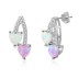 Zirconia Hearts Opal Stud Earring 40700023