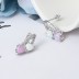 Zirconia Hearts Opal Stud Earring 40700023