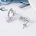 Zirconia Hearts Opal Stud Earring 40700023