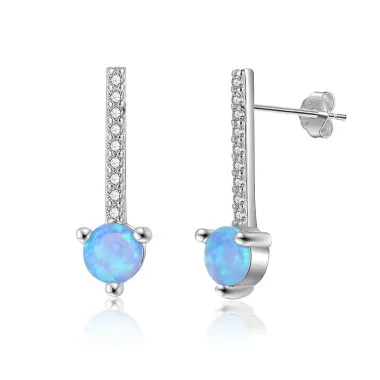 Zirconia Hearts Opal Party Stud Earring 40700024