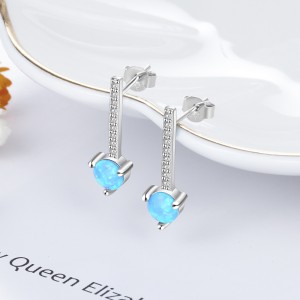 Zirconia Hearts Opal Party Stud Earring 40700024