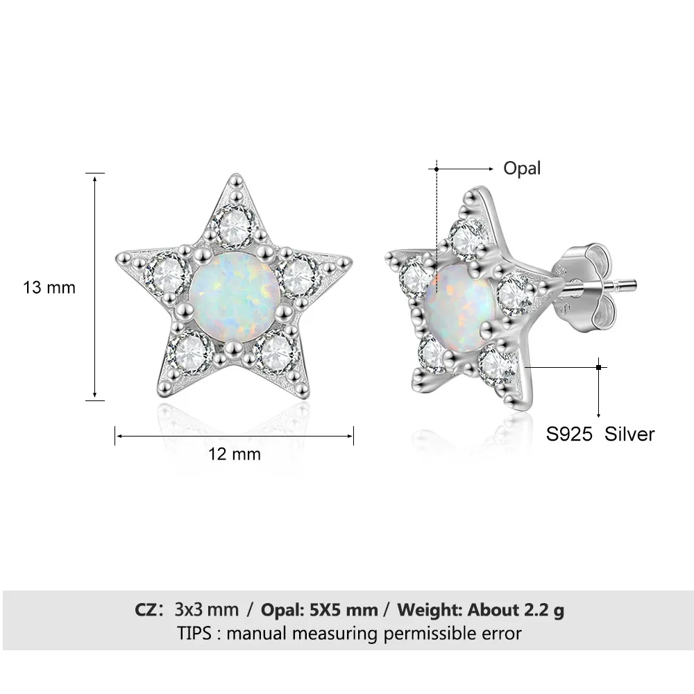 Zirconia Star Opal Stud Earring 40700025 - image2