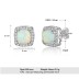 Zirconia Square Opal Stud Earring 40700026