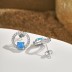 Zirconia Circle Opal Stud Earring 40700031