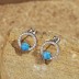 Zirconia Circle Opal Stud Earring 40700031