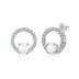 Zirconia Circle Opal Stud Earring 40700031