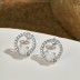 Zirconia Circle Opal Stud Earring 40700031