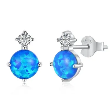 Shiny Zirconia Opal Stud Earring 40700033