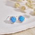Shiny Zirconia Round Opal Stud Earring 40700036