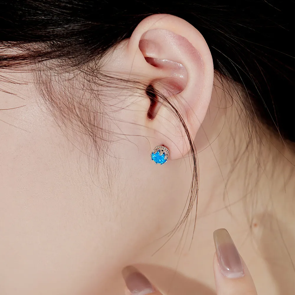 7mm Round Opal Stud Earring 40700038 - image1