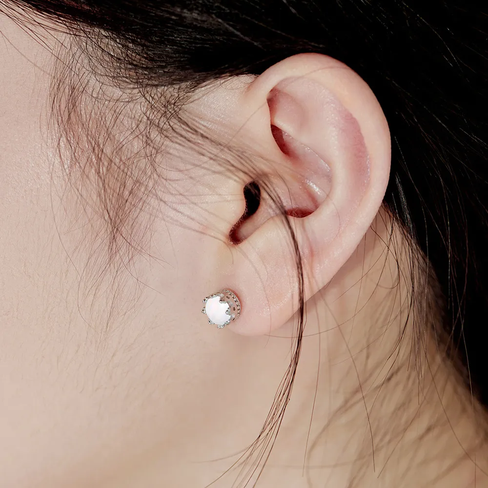 7mm Round Opal Stud Earring 40700038 - image2