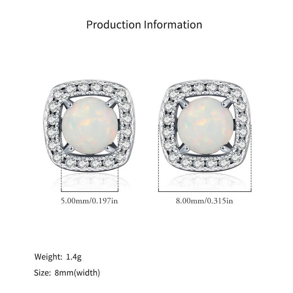 925 Sterling Silver Vintage Cushion Opal Stud Earrings 40700047 - image2