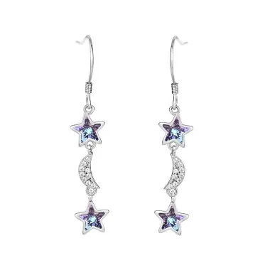 Austrian Crystals Butterfly Cubic Zirconia Star Moon Dangle Earring 50100001