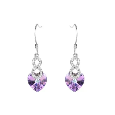 Austrian Crystals Love Heart Cubic Zirconia Dangle Earring 50100002