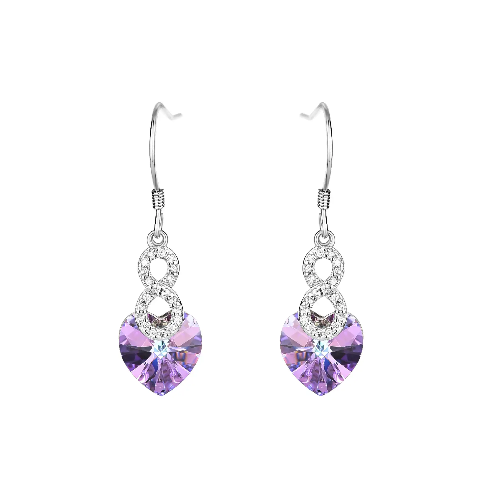 Crystals from Swarovski Love Heart Cubic Zirconia Dangle Earring 50100002