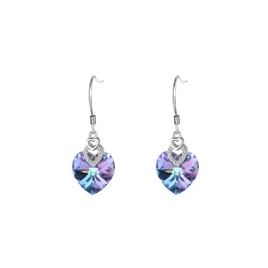 Austrian Crystals Love Heart Cubic Zirconia Dangle Earring 50100004