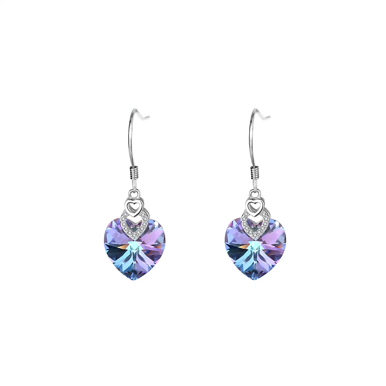Crystals from Swarovski Love Heart Cubic Zirconia Dangle Earring 50100004