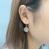 Cubic Zirconia Circle Flower Dangle Earring 50100005