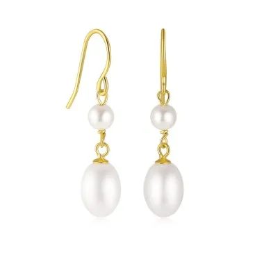 Freshwater Pearl Sterling Silver Dangle Earring 50100006