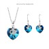 Austrian Crystals Heart Dangle Earrings 50100008