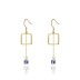 925 Sterling Silver Square CZ Tassel Dangle Earrings 50100009